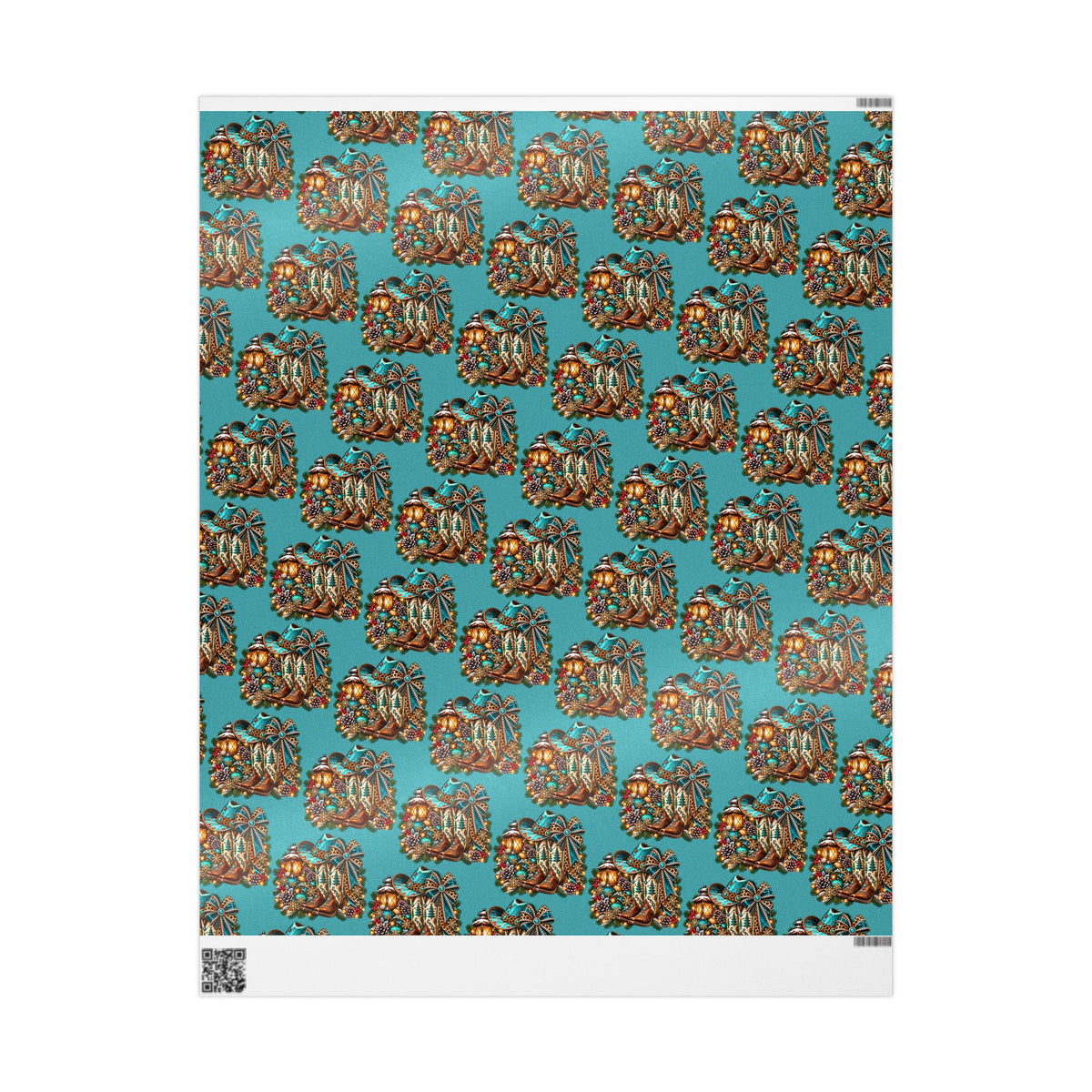 Turquoise Paisley Peacock Wrapping Paper