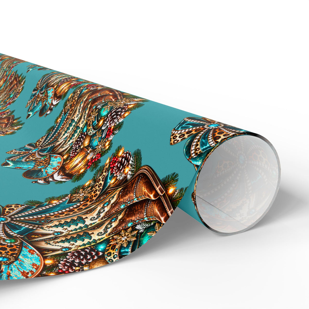 Turquoise Paisley Peacock Wrapping Paper