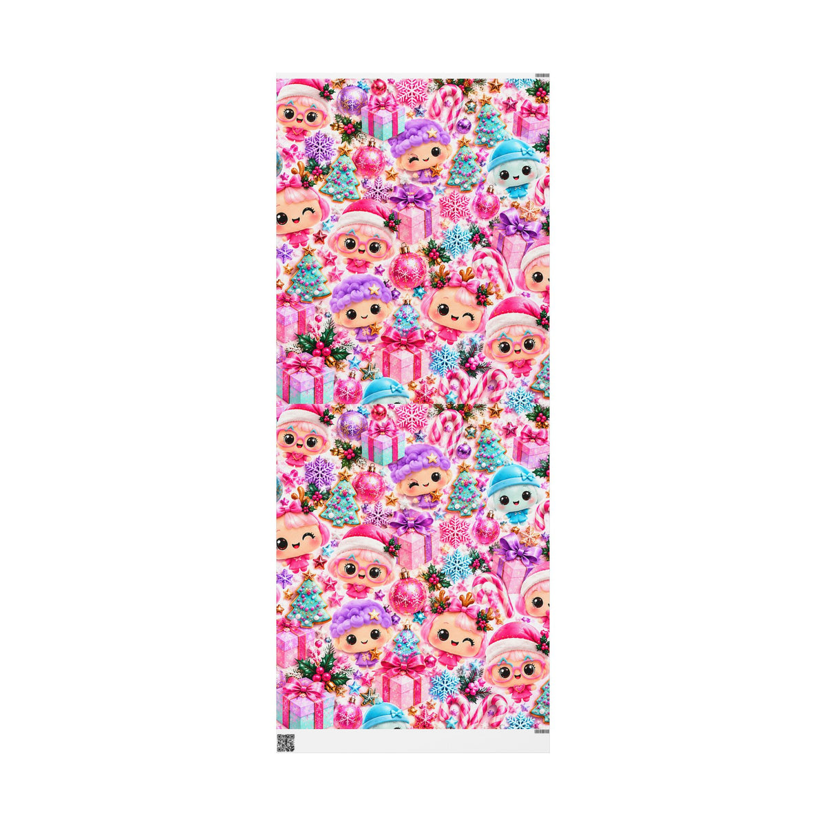 Wrapping Paper - Cute Kawaii Christmas Characters & Gifts Holiday Print