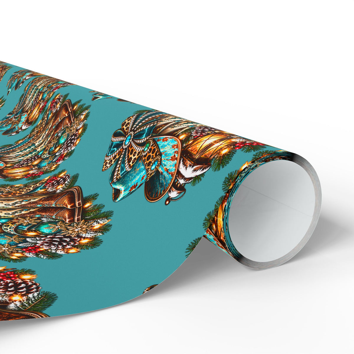 Turquoise Paisley Peacock Wrapping Paper