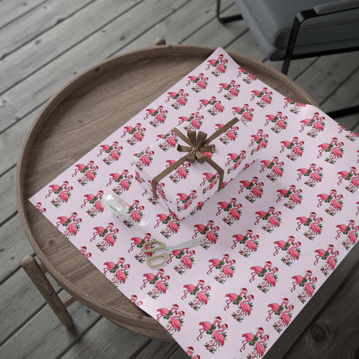 Flamingo Holiday Wrapping Paper — Pink Flamingo Pattern Gift Wrap