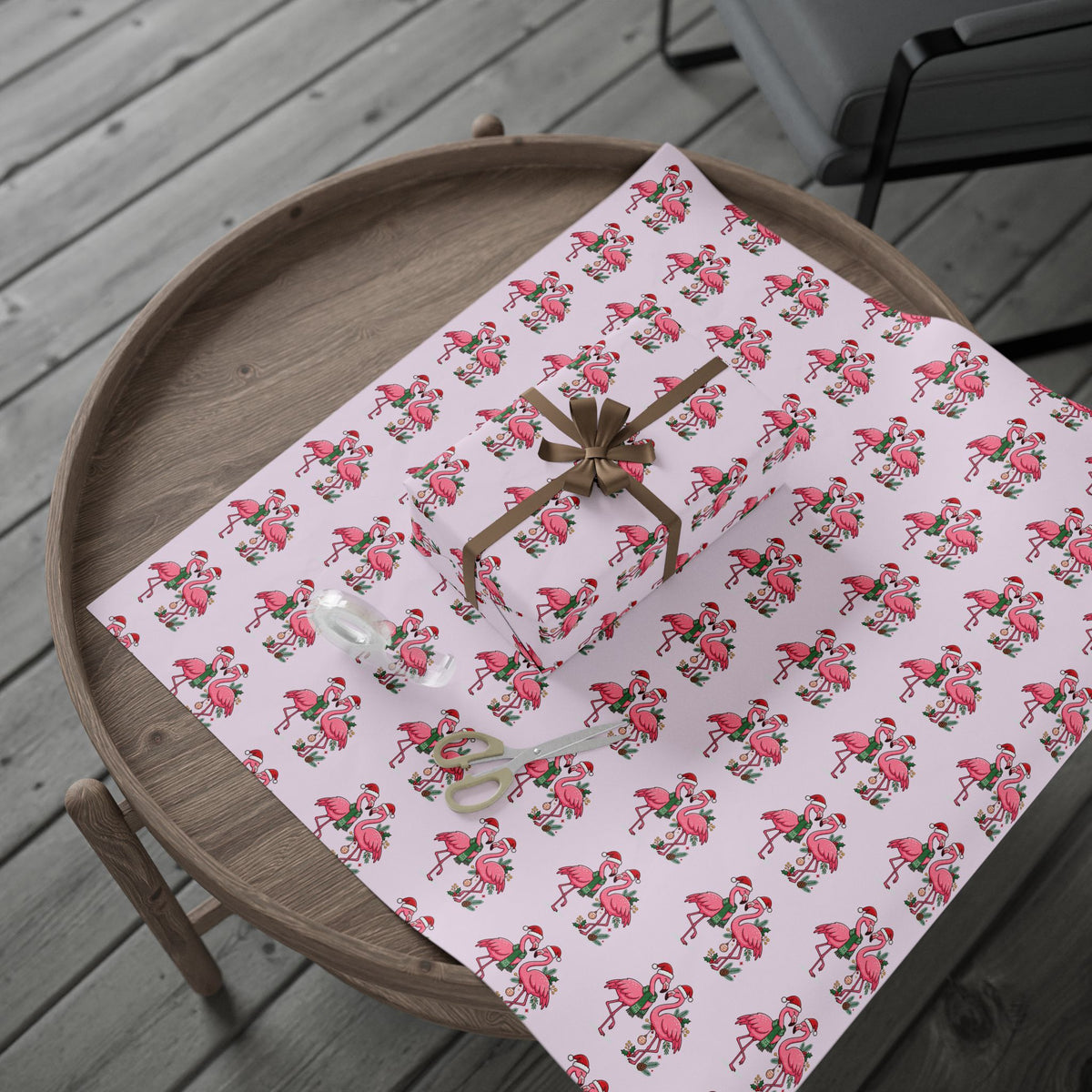 Flamingo Holiday Wrapping Paper — Pink Flamingo Pattern Gift Wrap