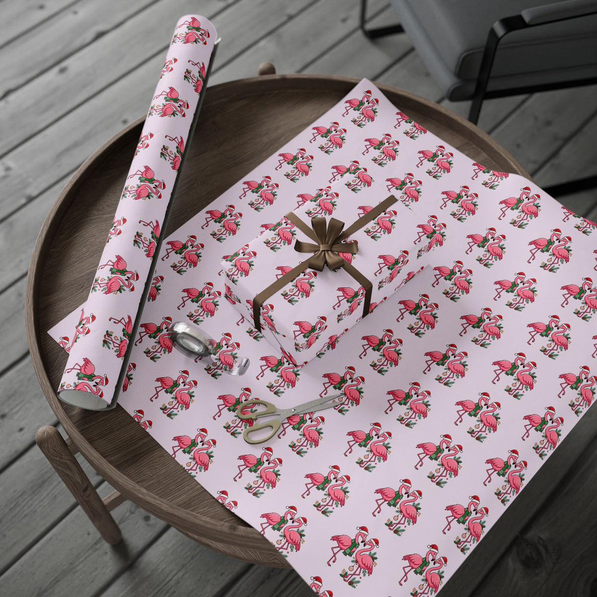 Flamingo Holiday Wrapping Paper — Pink Flamingo Pattern Gift Wrap