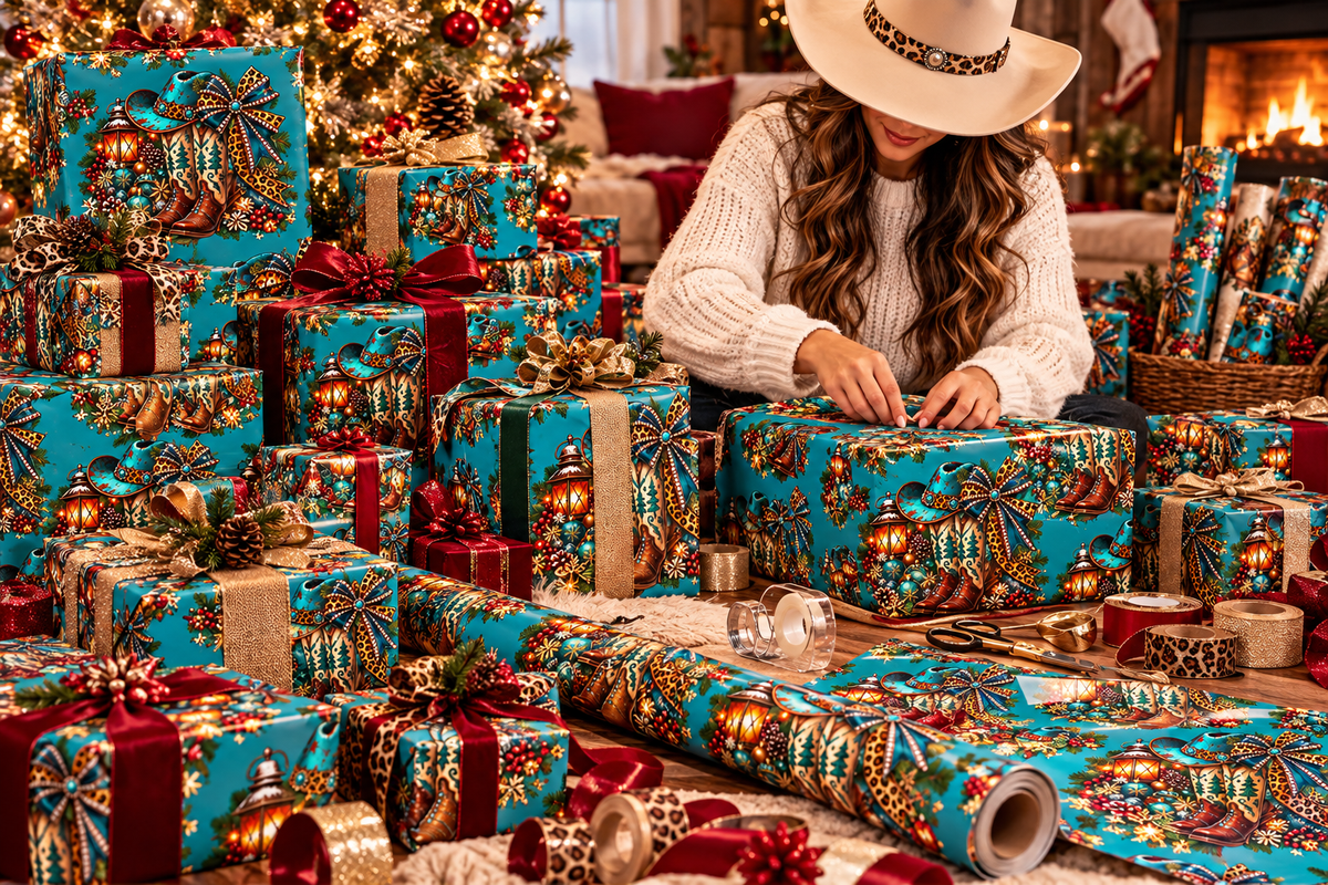 Turquoise Paisley Peacock Wrapping Paper