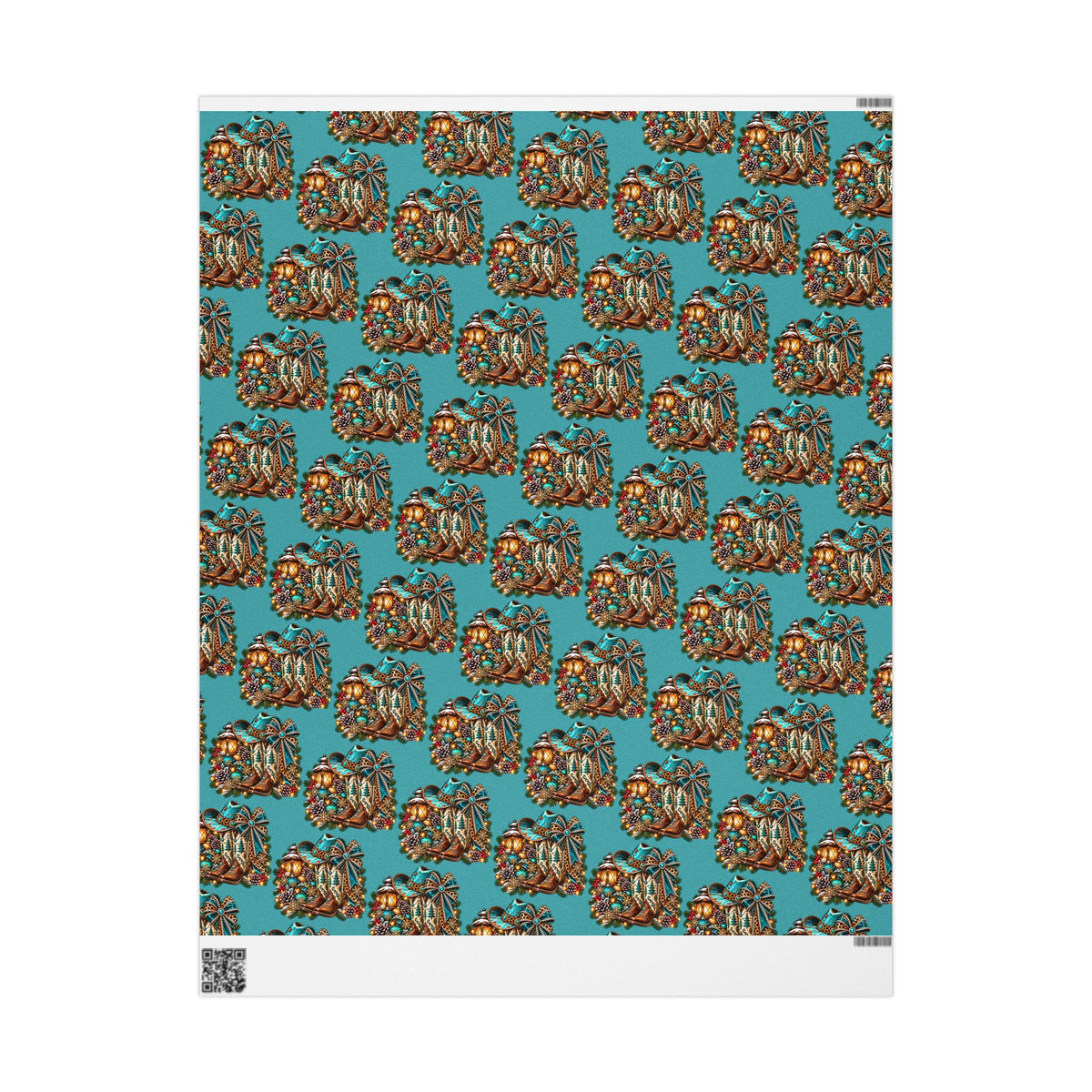Turquoise Paisley Peacock Wrapping Paper