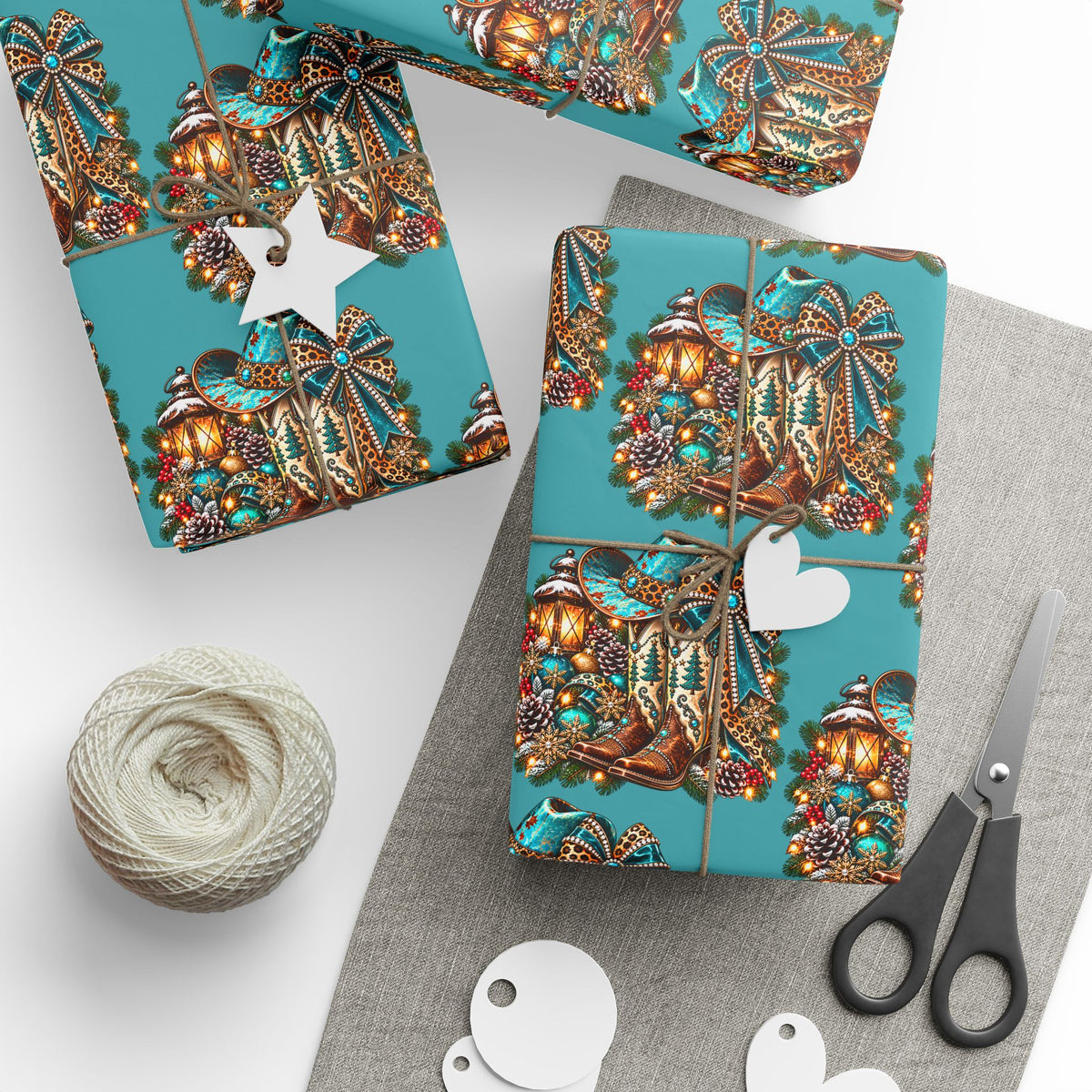 Turquoise Paisley Peacock Wrapping Paper