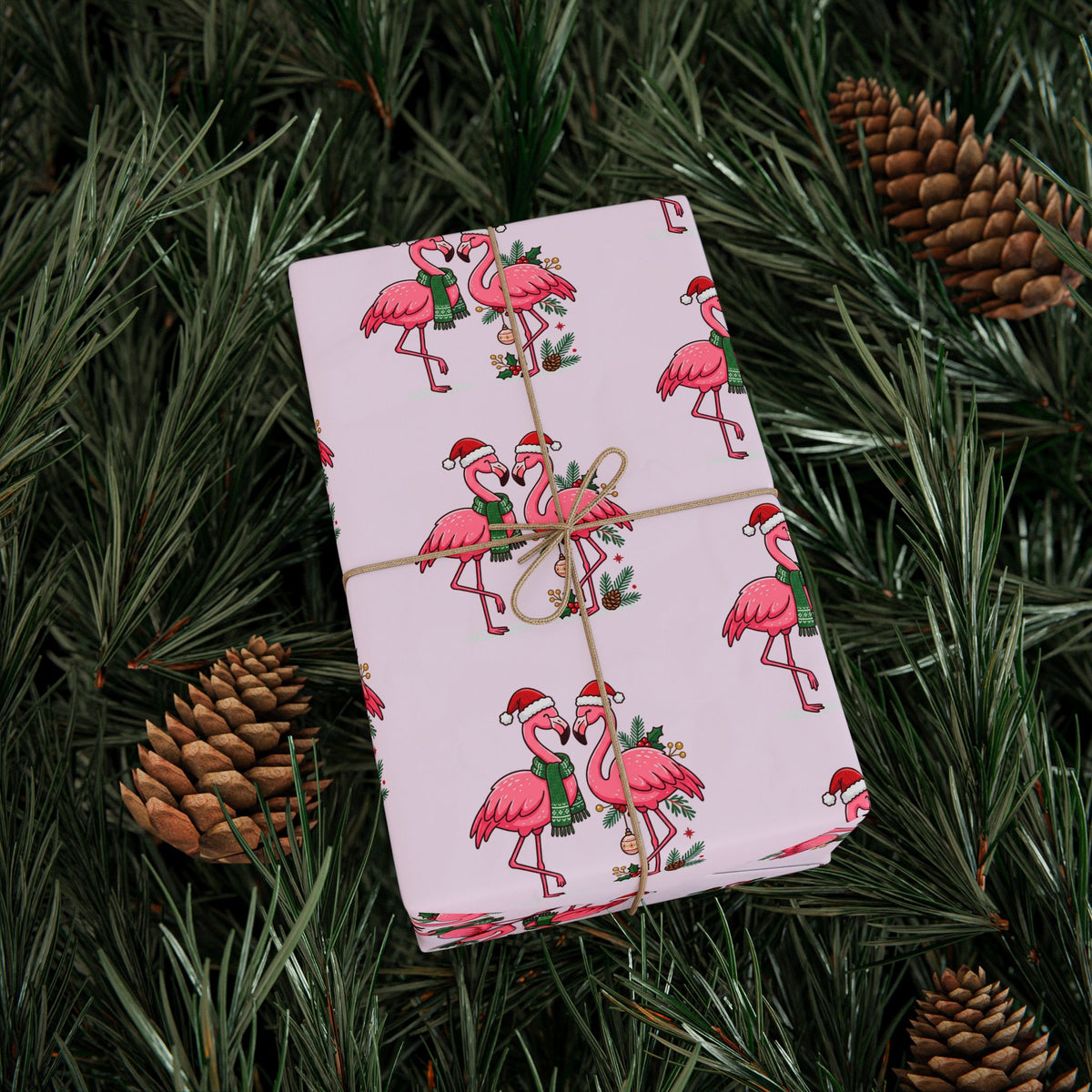Flamingo Holiday Wrapping Paper — Pink Flamingo Pattern Gift Wrap