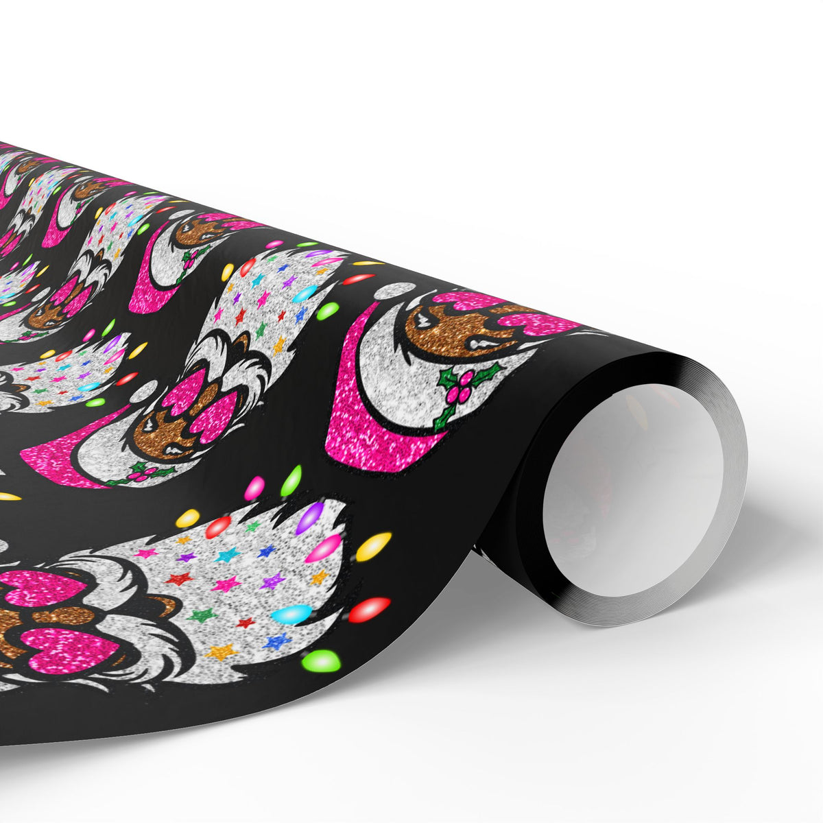 Christmas Gnome Wrapping Paper – Cute Holiday Gift Wrap with Pink Santa Hats
