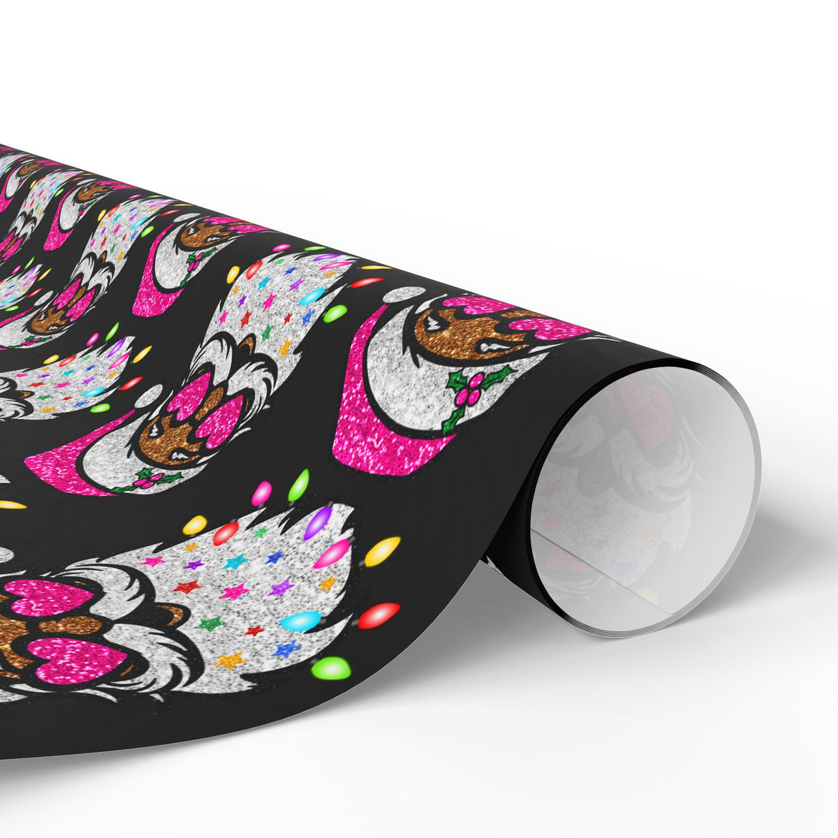 Christmas Gnome Wrapping Paper – Cute Holiday Gift Wrap with Pink Santa Hats