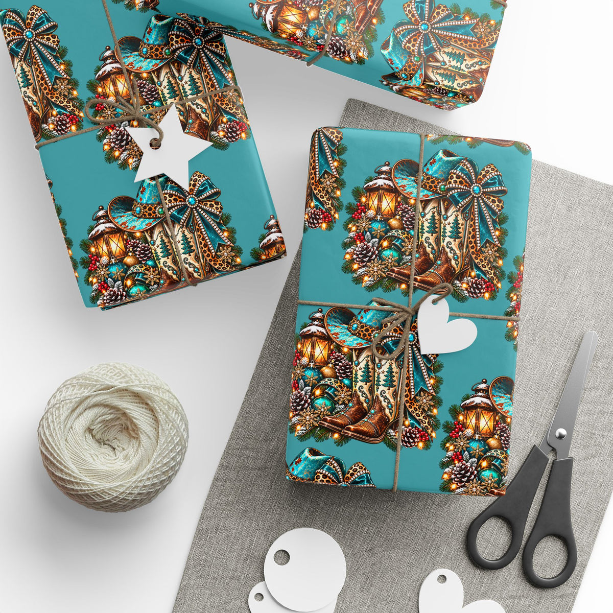 Turquoise Paisley Peacock Wrapping Paper
