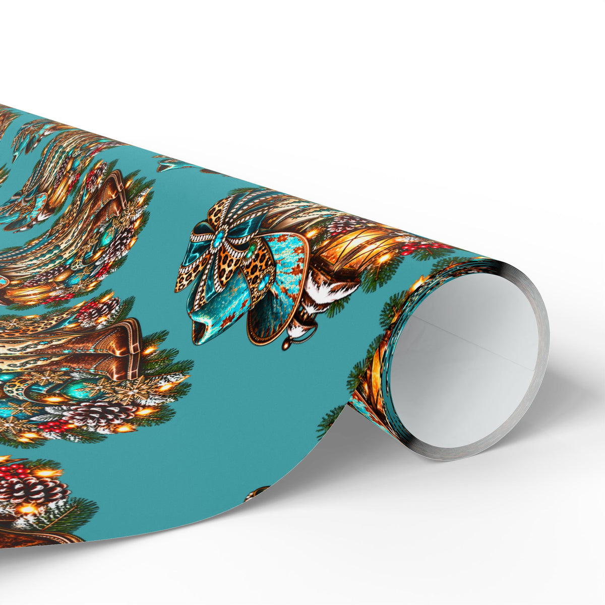 Turquoise Paisley Peacock Wrapping Paper