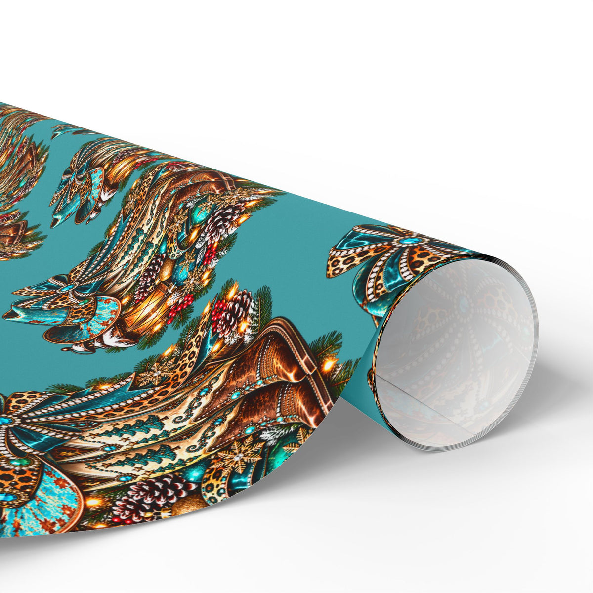 Turquoise Paisley Peacock Wrapping Paper