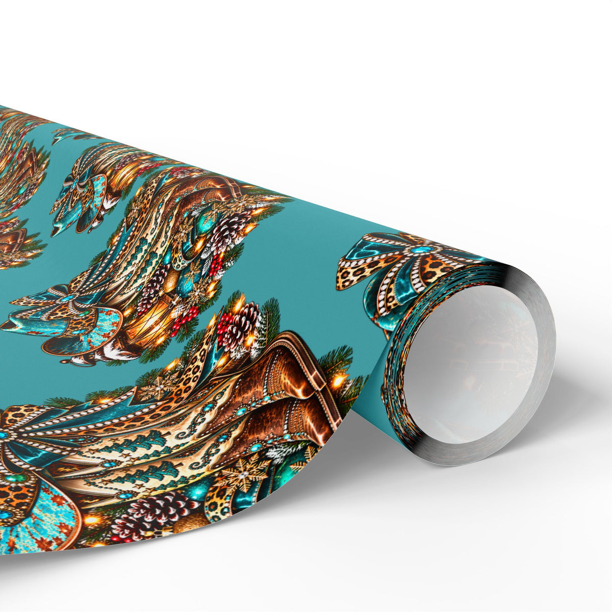 Turquoise Paisley Peacock Wrapping Paper