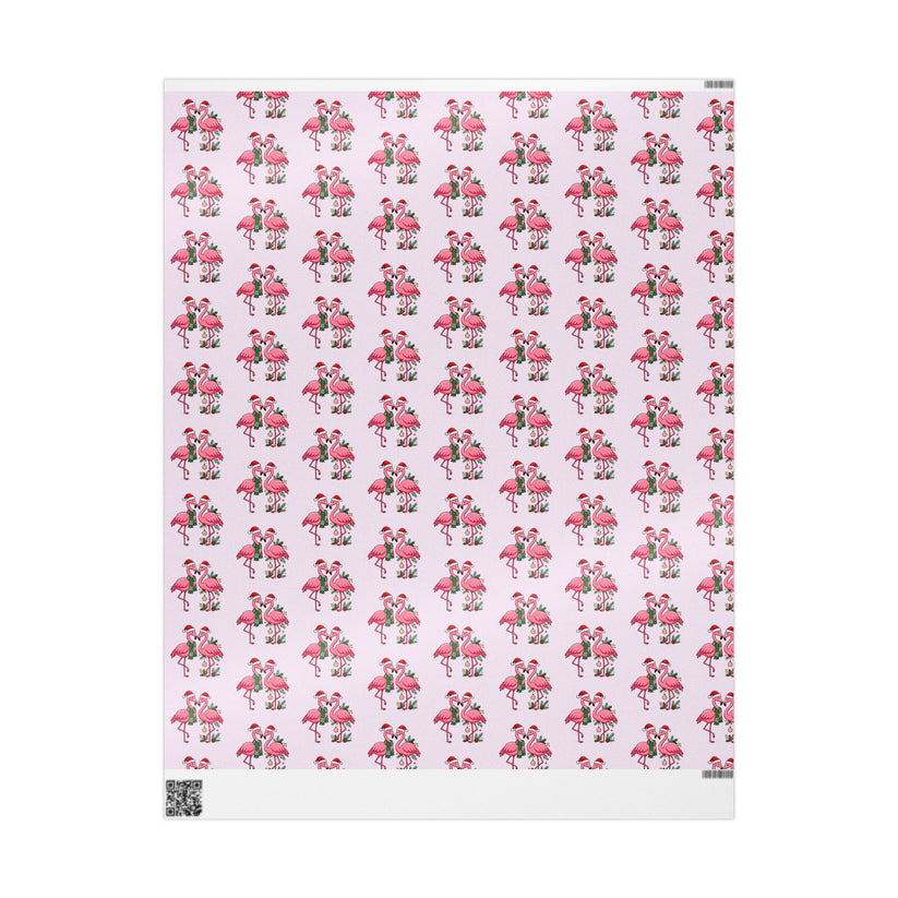 Flamingo Holiday Wrapping Paper — Pink Flamingo Pattern Gift Wrap ...