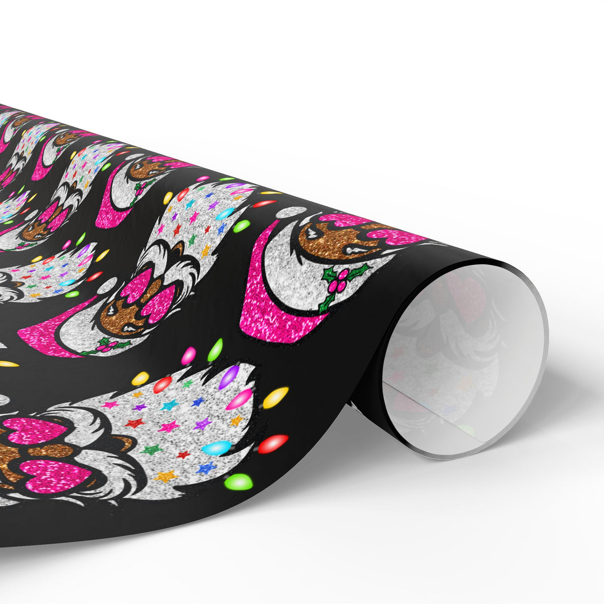 Christmas Gnome Wrapping Paper – Cute Holiday Gift Wrap with Pink Santa Hats