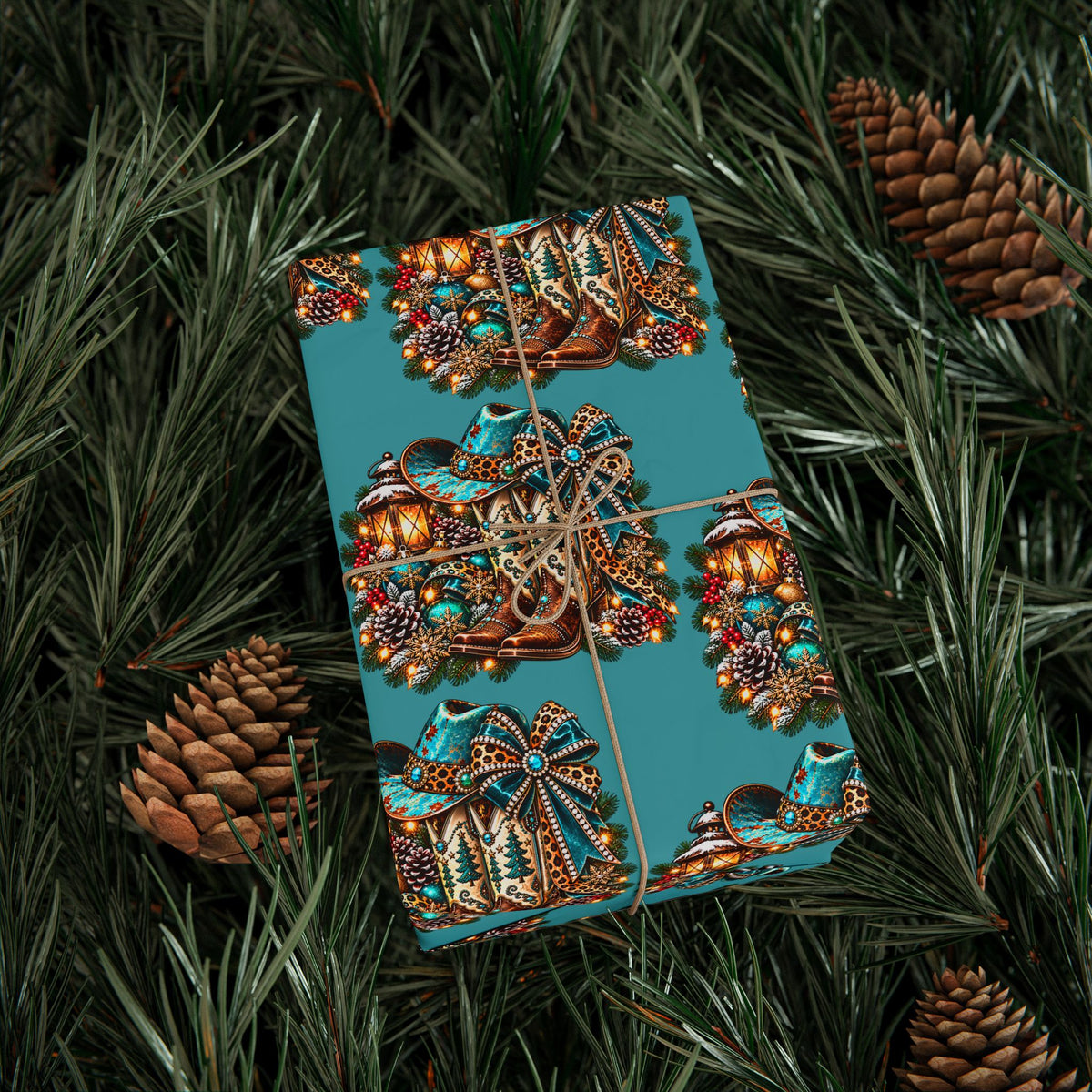 Turquoise Paisley Peacock Wrapping Paper