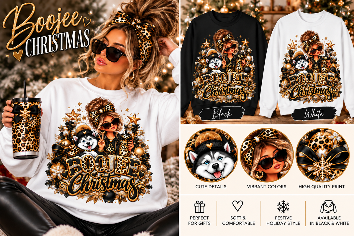 Christmas Crewneck Sweatshirt - Rustic 'Merry Christmas' Holiday Tree Design