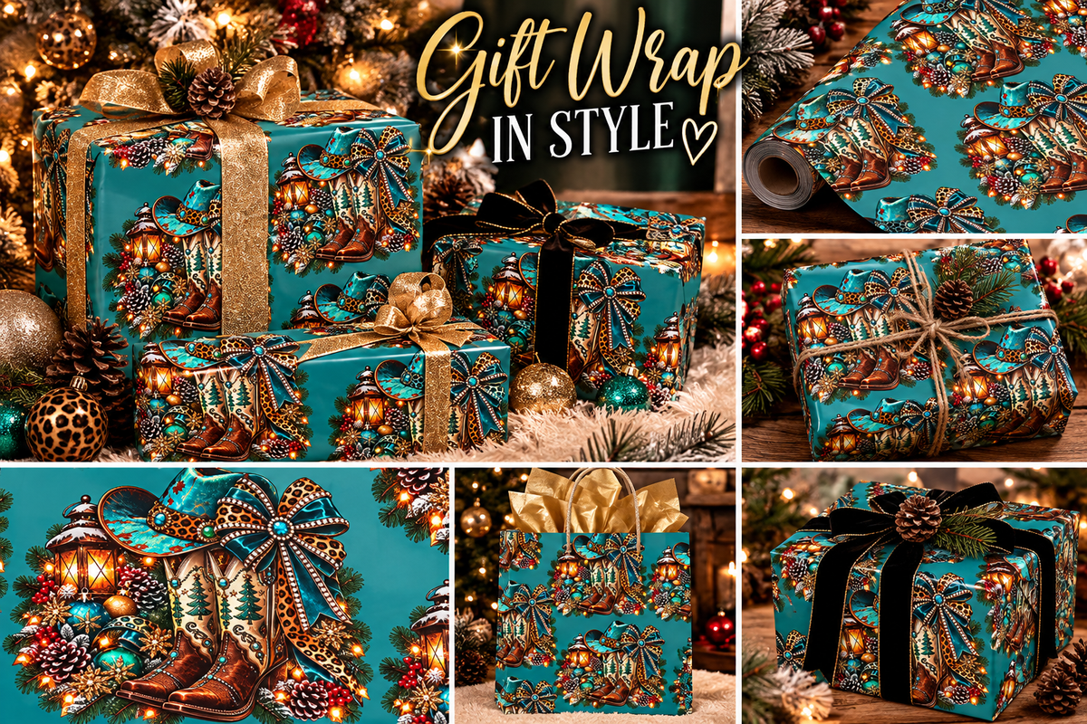 Turquoise Paisley Peacock Wrapping Paper