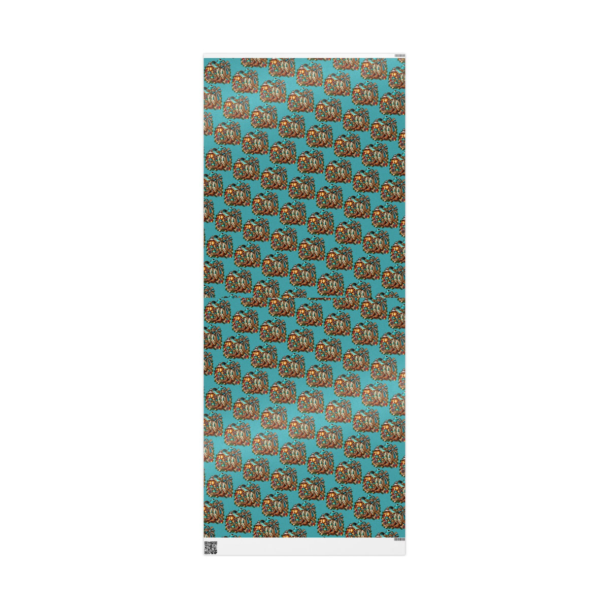 Turquoise Paisley Peacock Wrapping Paper