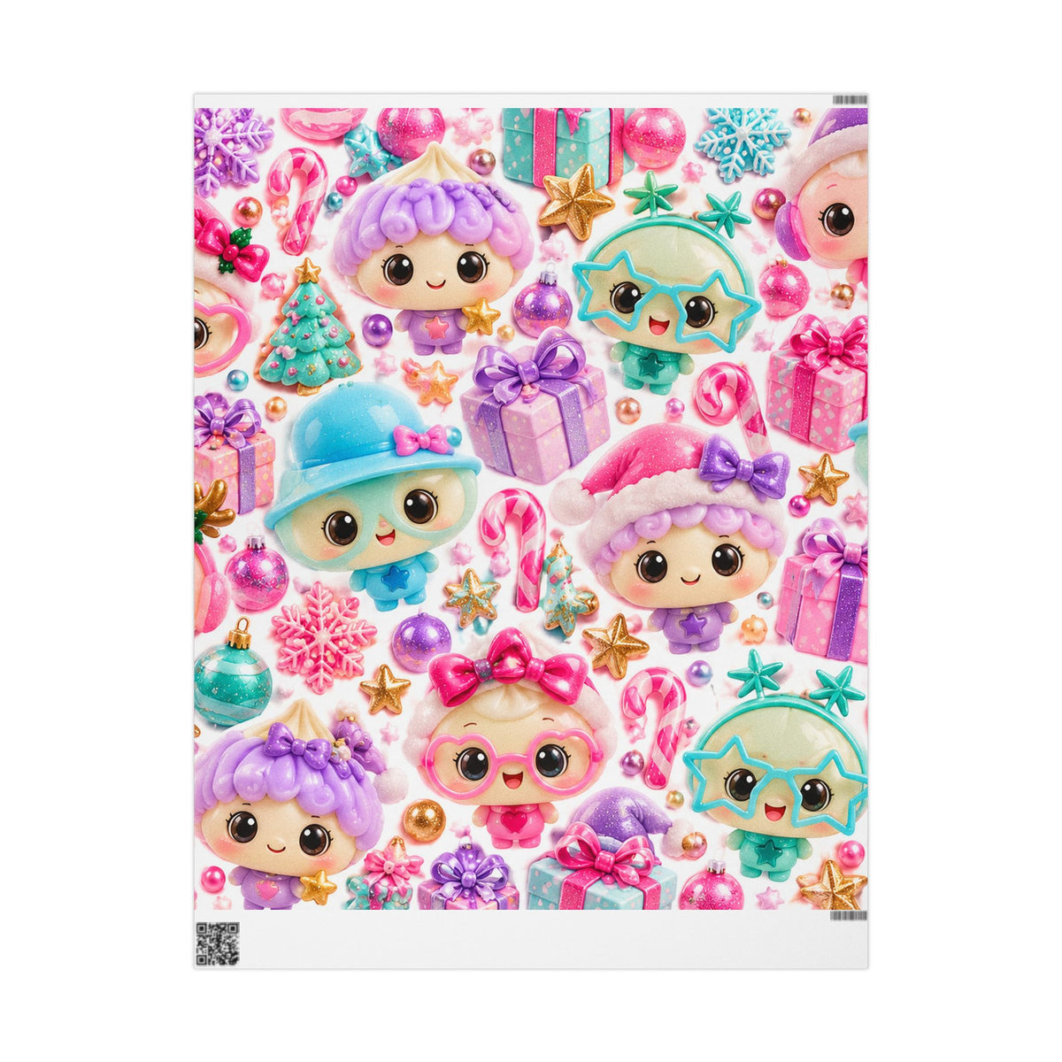 Cute Kawaii Doll Christmas Wrapping Paper