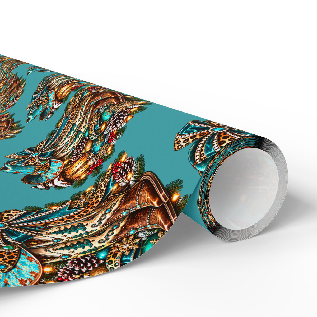 Turquoise Paisley Peacock Wrapping Paper