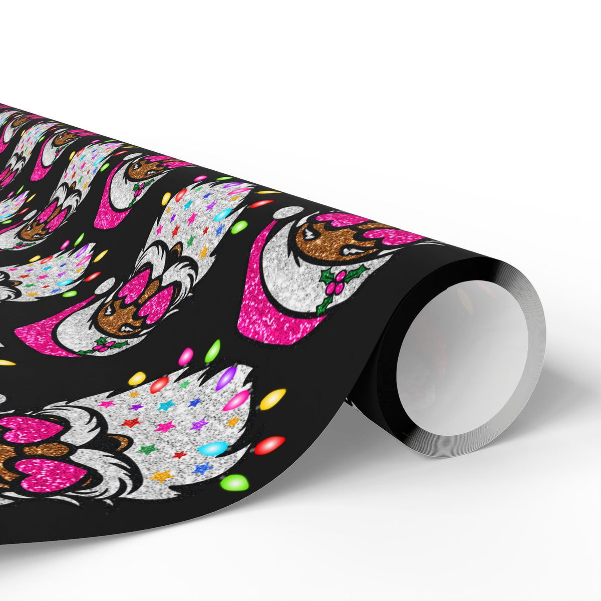 Christmas Gnome Wrapping Paper – Cute Holiday Gift Wrap with Pink Santa Hats