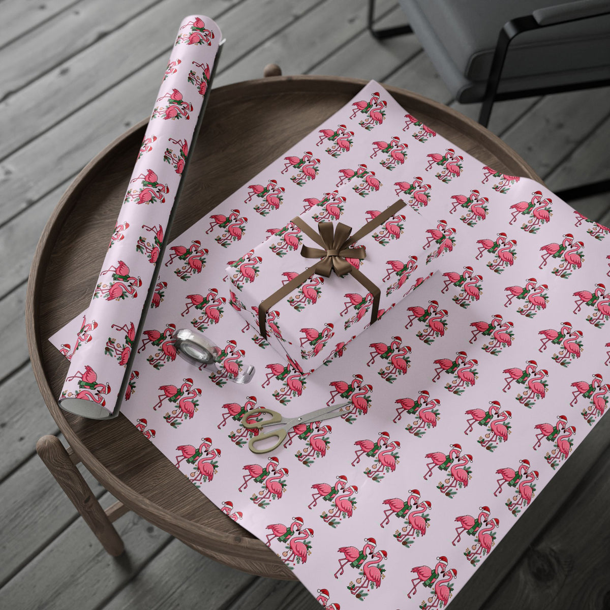 Flamingo Holiday Wrapping Paper — Pink Flamingo Pattern Gift Wrap