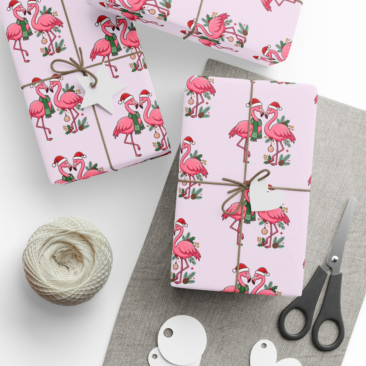 Flamingo Holiday Wrapping Paper — Pink Flamingo Pattern Gift Wrap